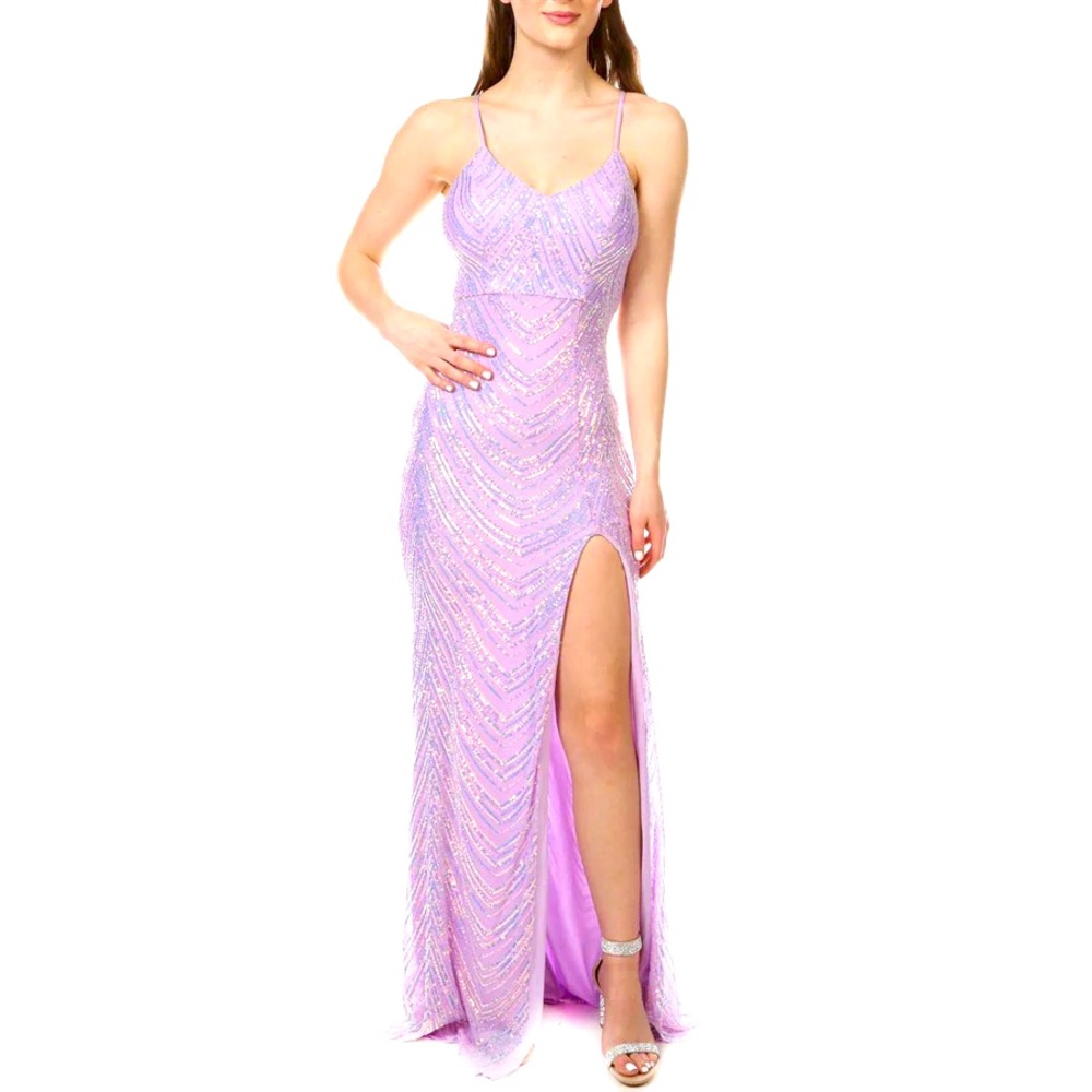 Beautiful Sequin Illusion Back Gown. Large. Never worn. NWT.